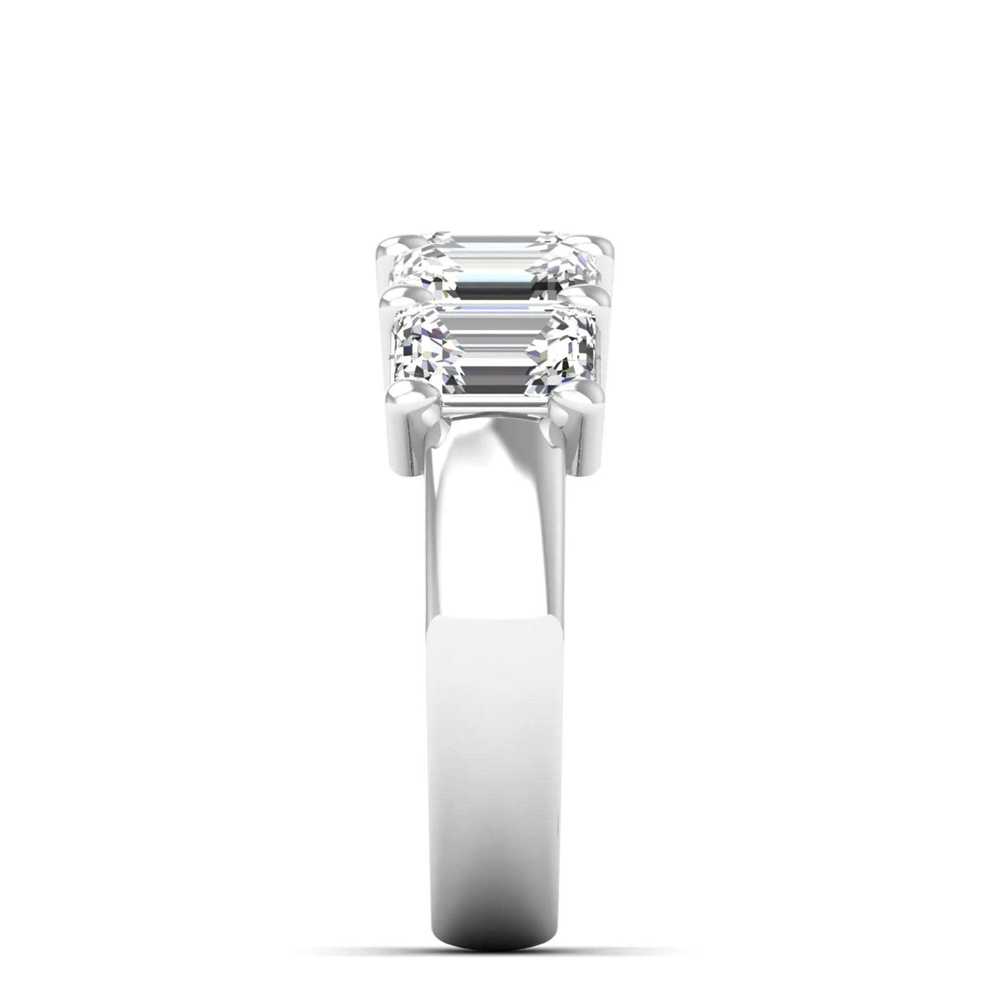 Five Stone Emerald Cut Lab Diamond Ring