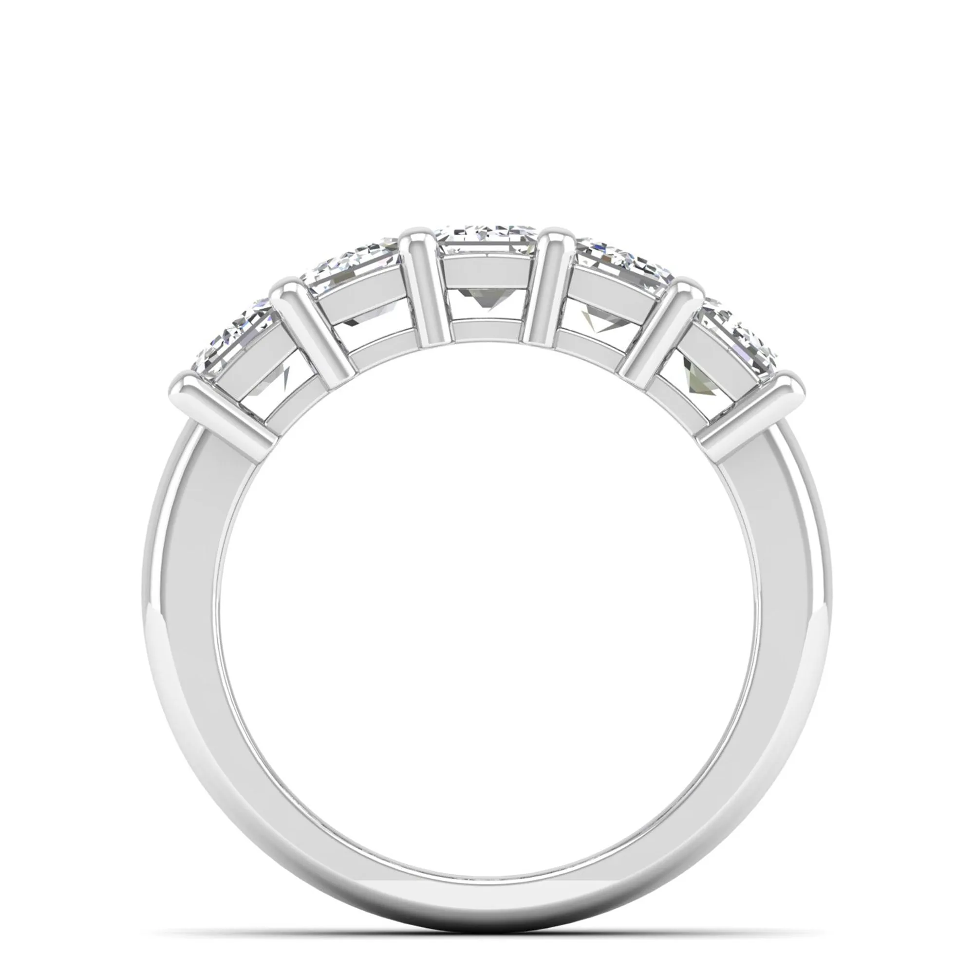 Five Stone Emerald Cut Lab Diamond Ring