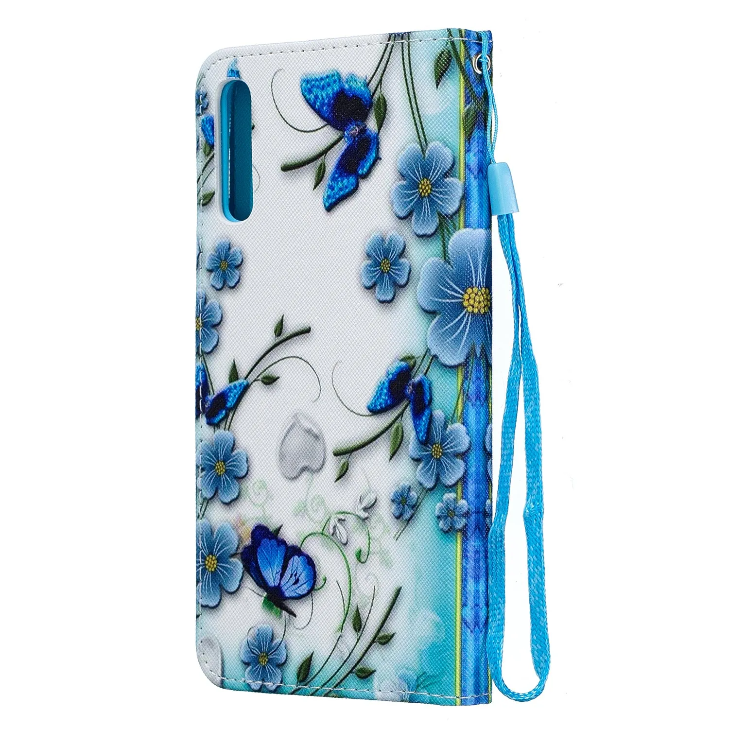 For Samsung A50/A70 Smartphone Case Overall Protective Phone Shell Lovely PU Leather Cellphone Cover with Card Slots  Magic butterfly