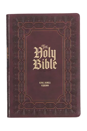 Framed Burgundy Faux Leather Super Giant Print KJV Bible