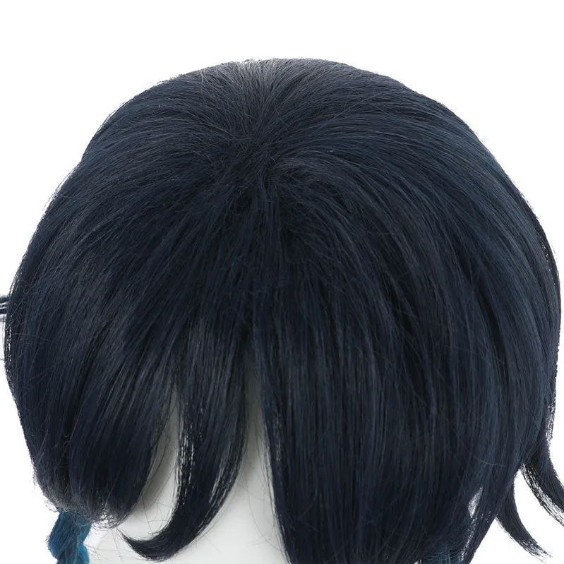 Game Genshin Impact Venti Gradient Blue Braided Cosplay Wig