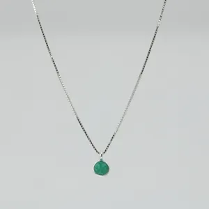 Genuine Emerald Pendant | 4mm Sterling Silver May Birthstone Necklace