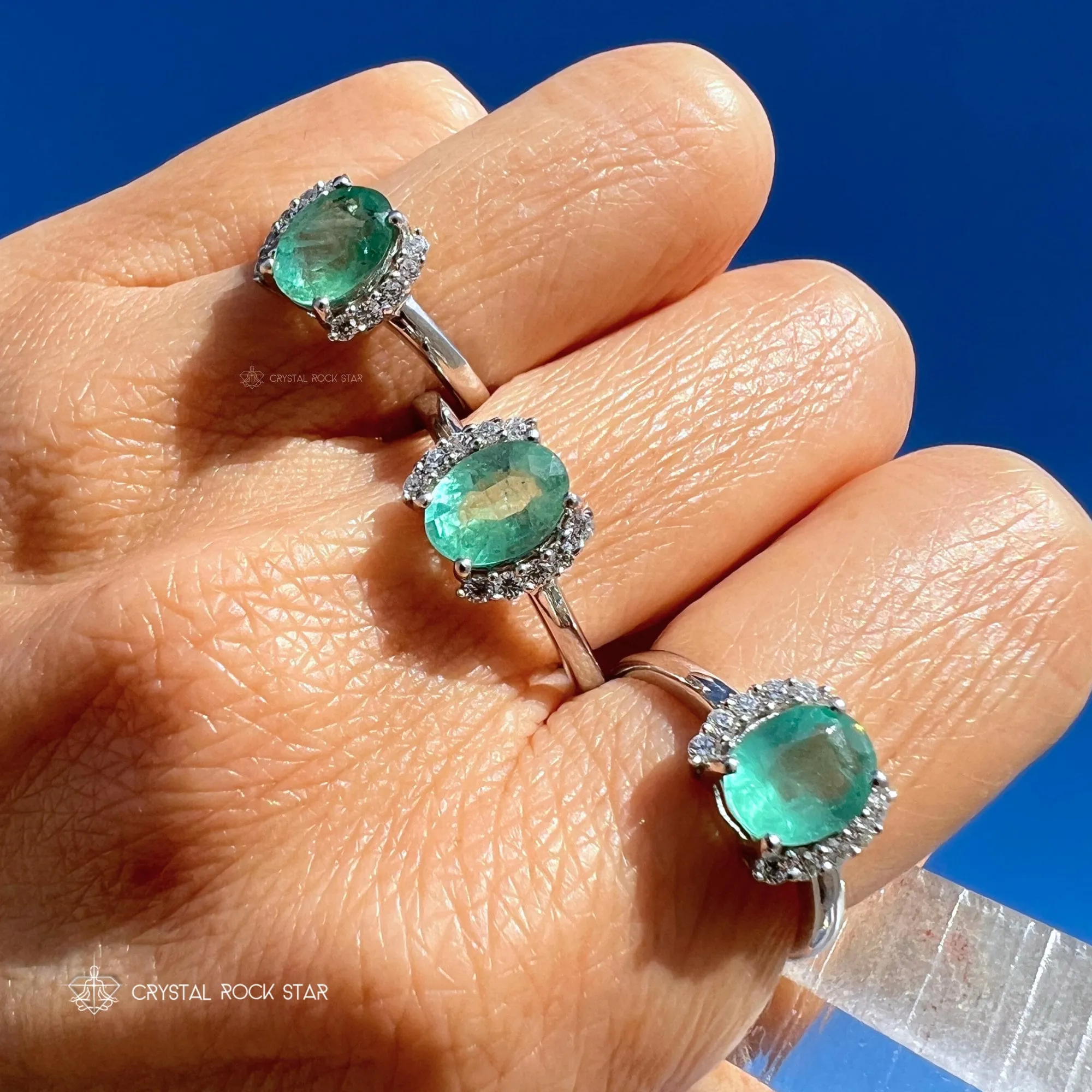 Genuine Emerald Sterling Silver Ring 1.1 ct Oval