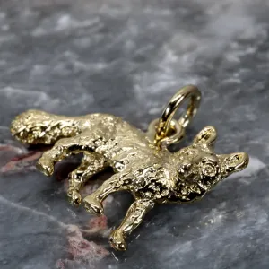 Gold Fox Charm with 14kt gold vermeil 3D Fox for her bracelet