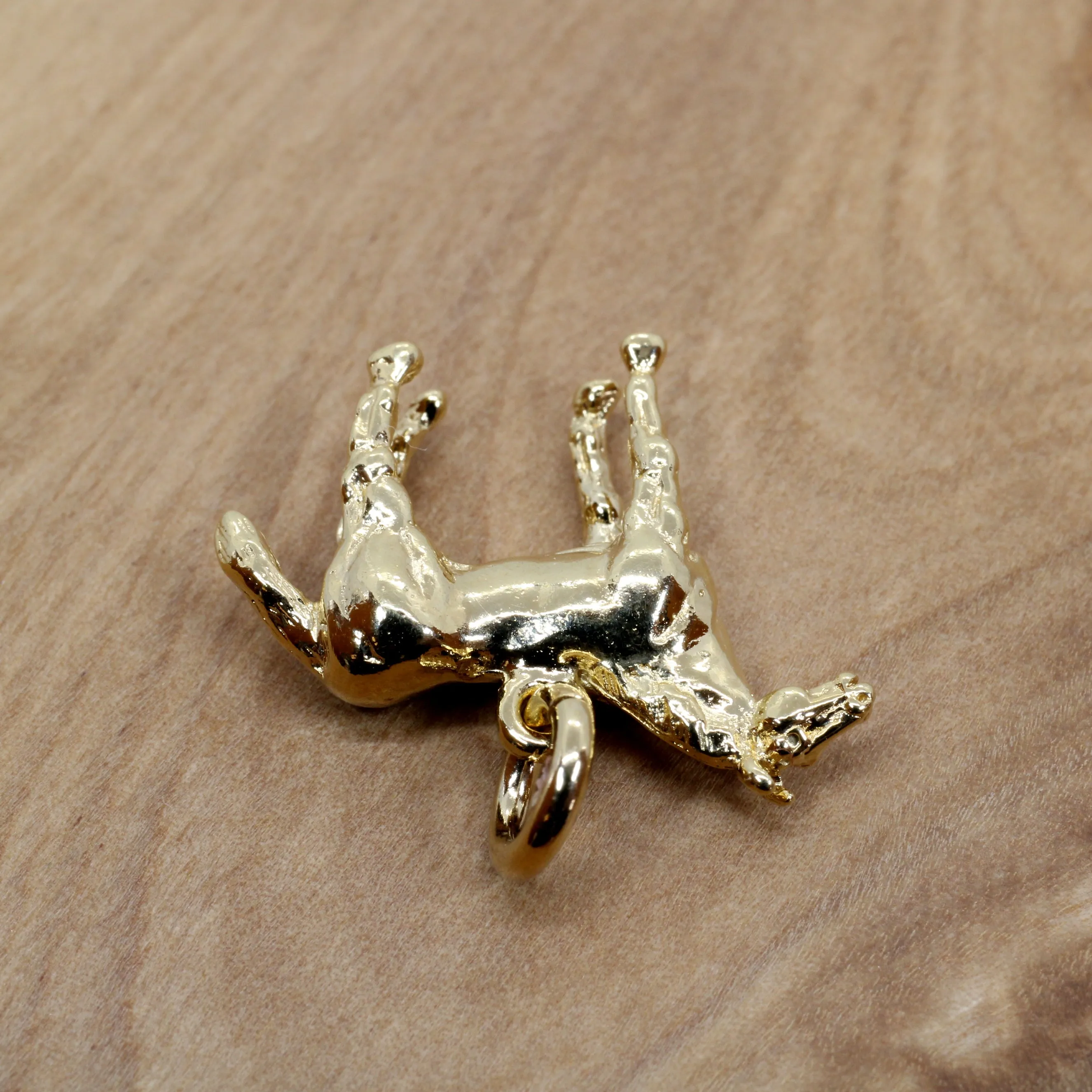 Gold Horse Charm with 3-D Quarter Horse in 14kt Gold Vermeil