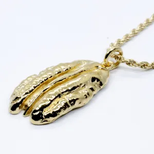Gold Pecan Necklace in Giant Size made in 14kt Gold Vermeil