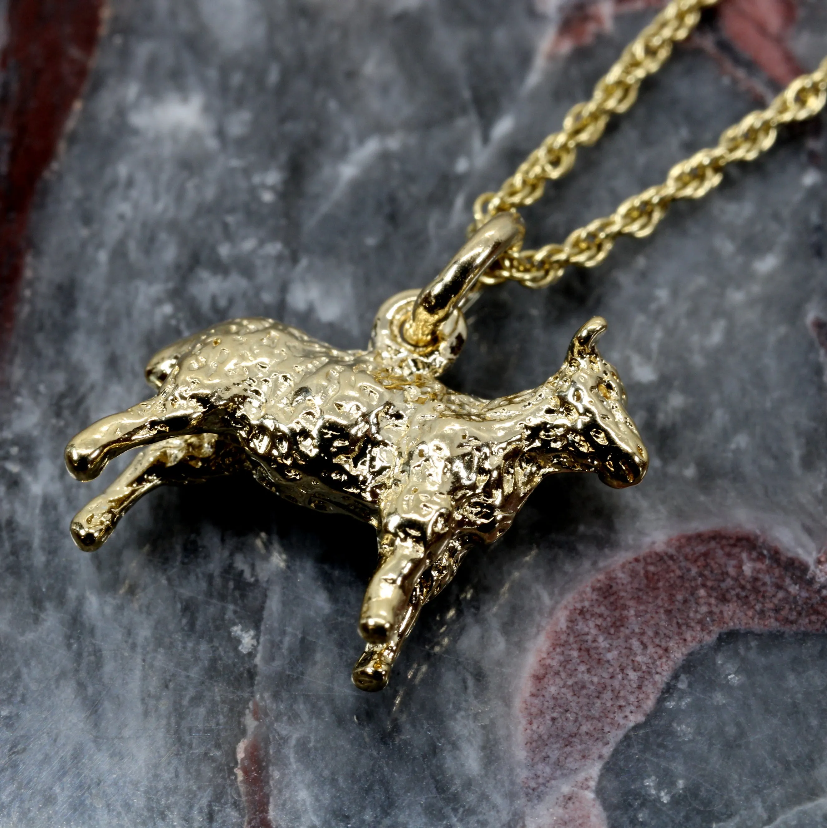 Gold Sheep Necklace made in 14kt Gold Vermeil For Farmgirl