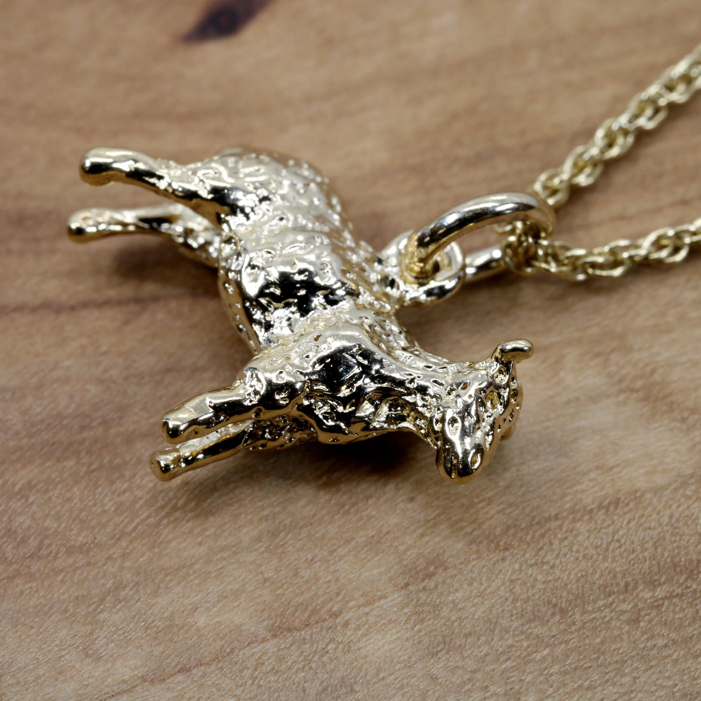 Gold Sheep Necklace made in 14kt Gold Vermeil For Farmgirl