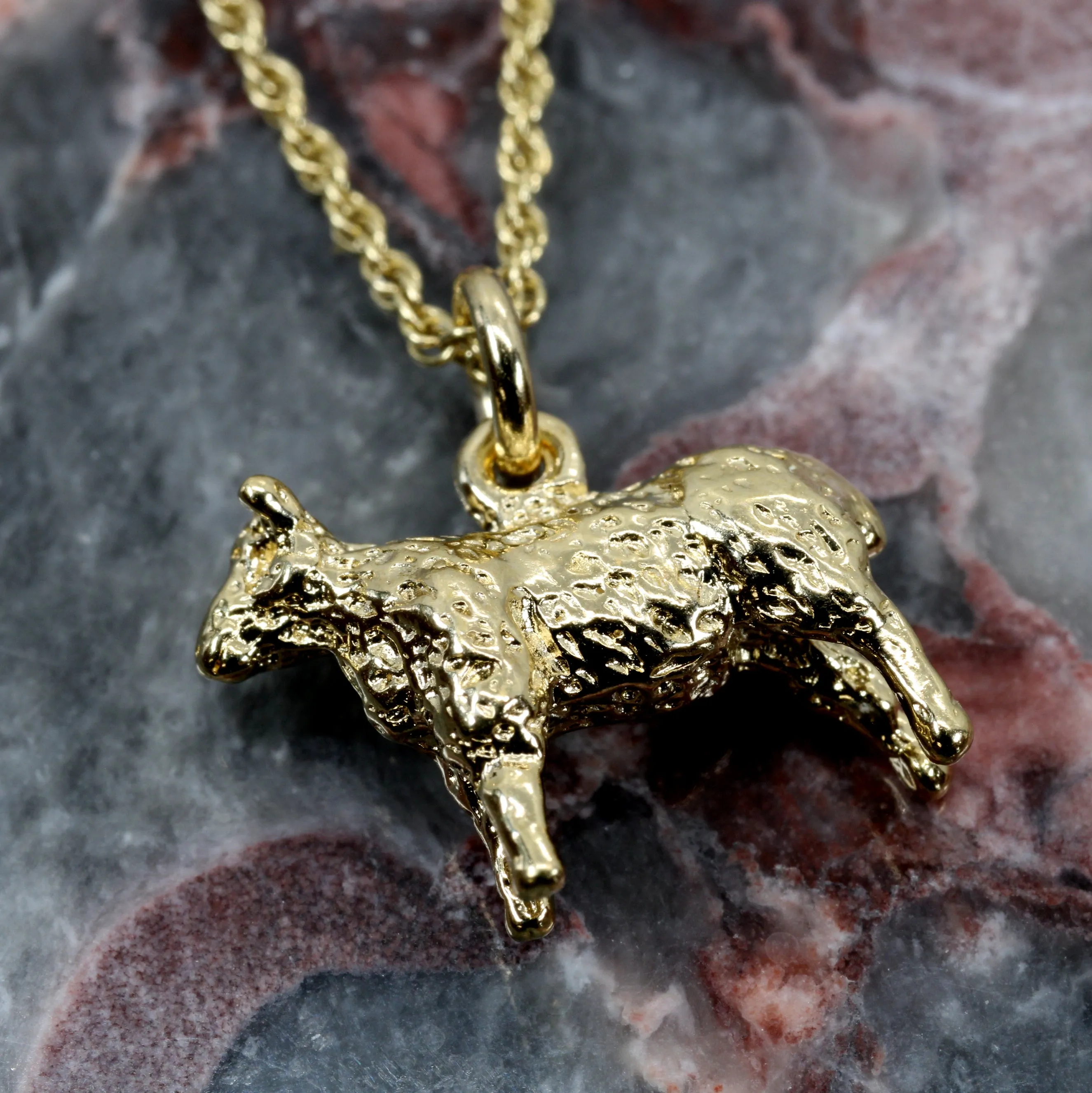 Gold Sheep Necklace made in 14kt Gold Vermeil For Farmgirl