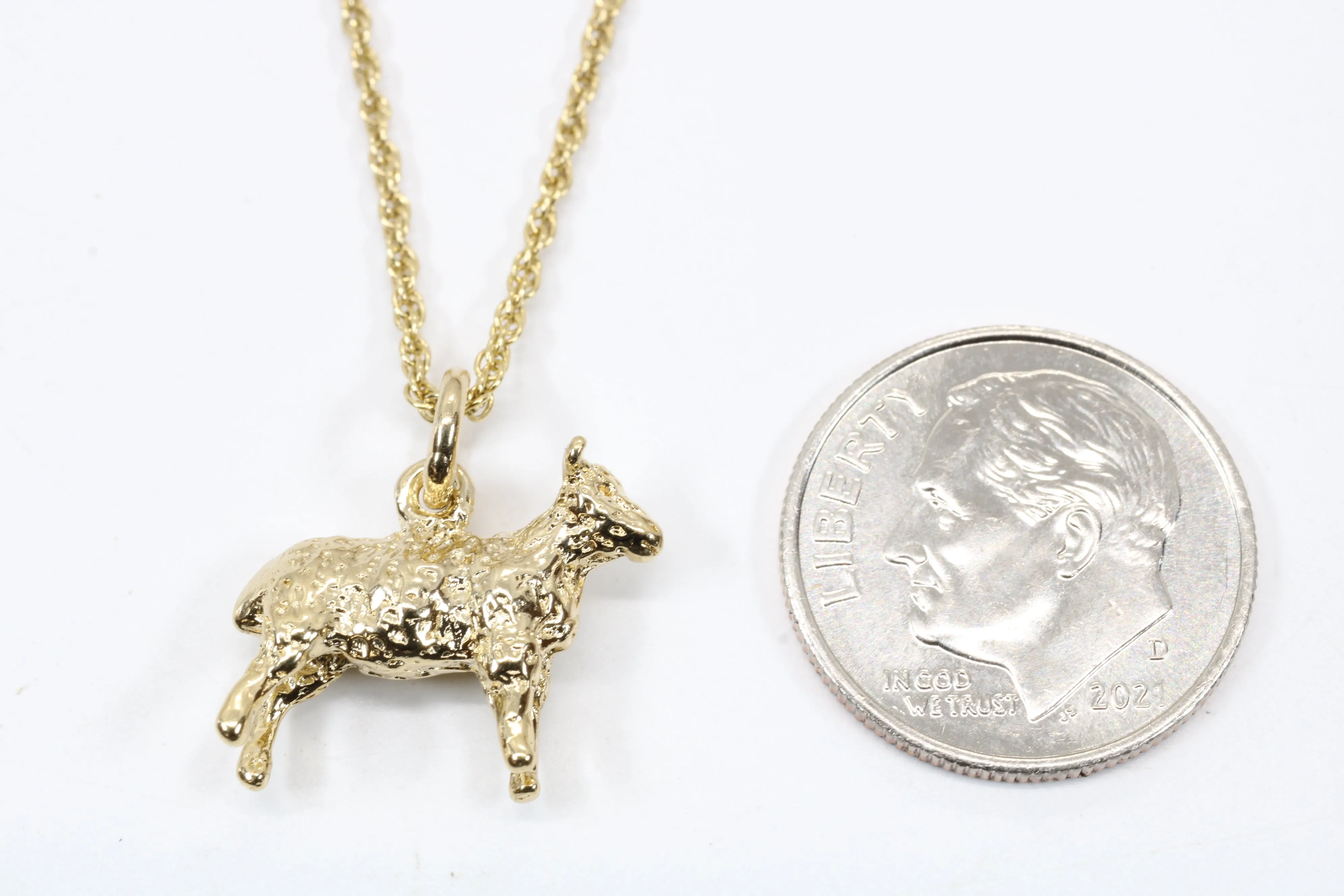Gold Sheep Necklace made in 14kt Gold Vermeil For Farmgirl