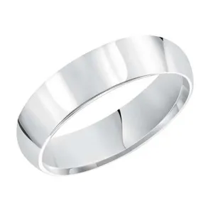 Goldman 6MM High Dome Wedding Band in 14K White Gold
