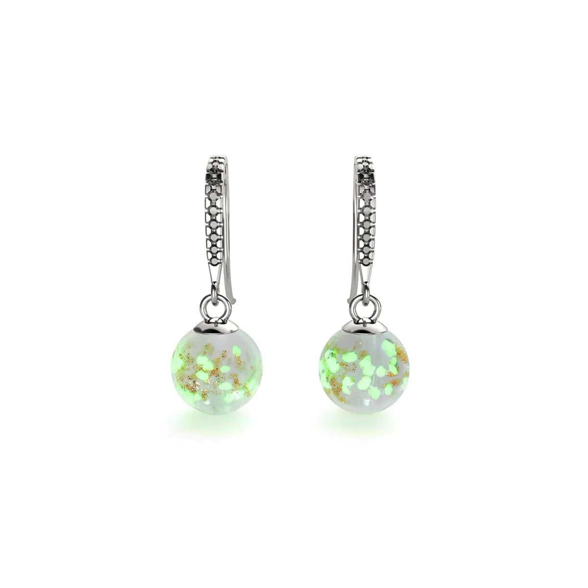 Guava | .925 Sterling Silver | Firefly Glass Huggie Earrings