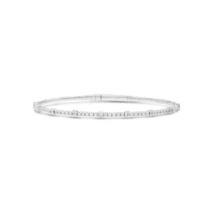 Half Eternity Baguette & Round Diamond Flex Bangle