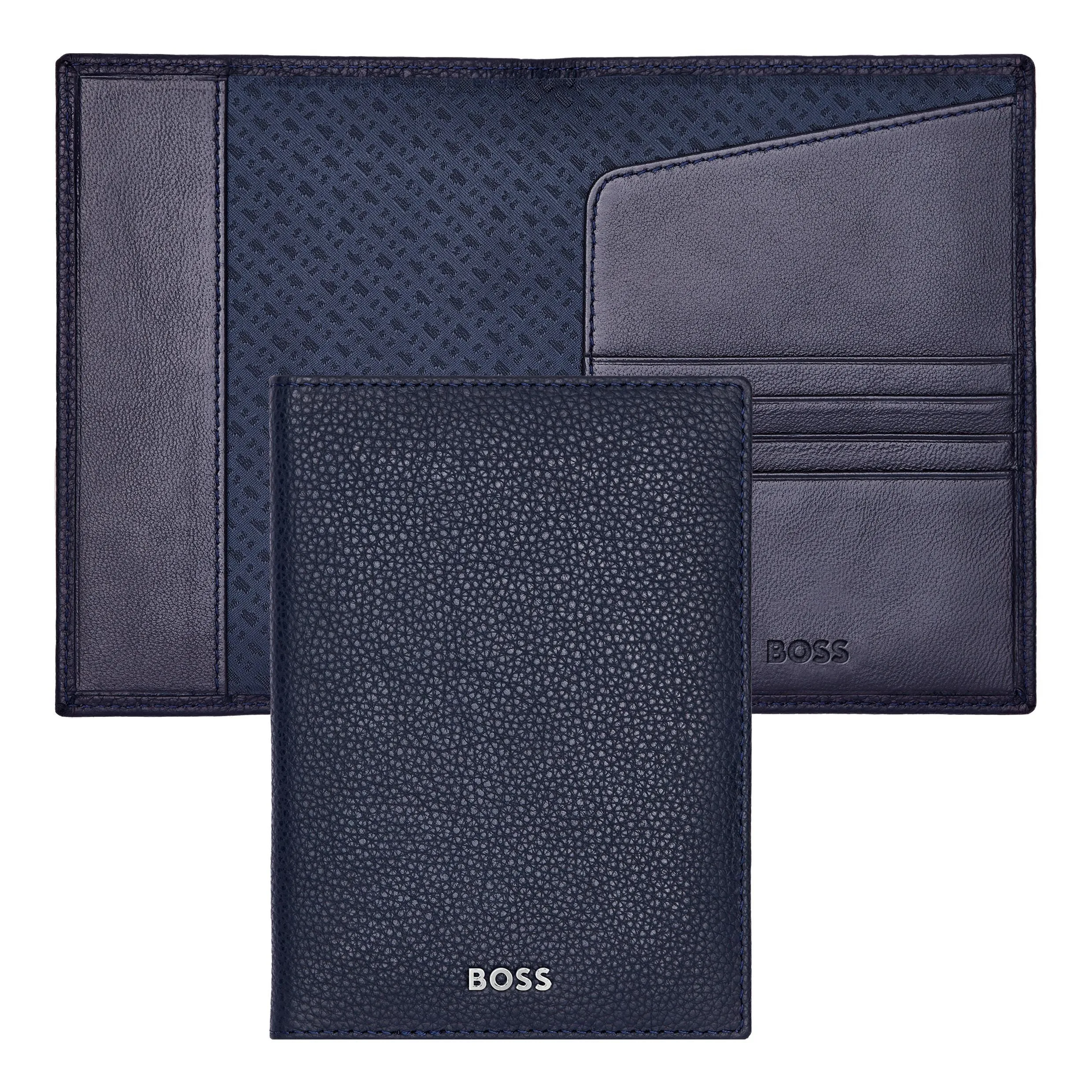HUGO BOSS HLP416N-Passport holder Classic Grained Navy