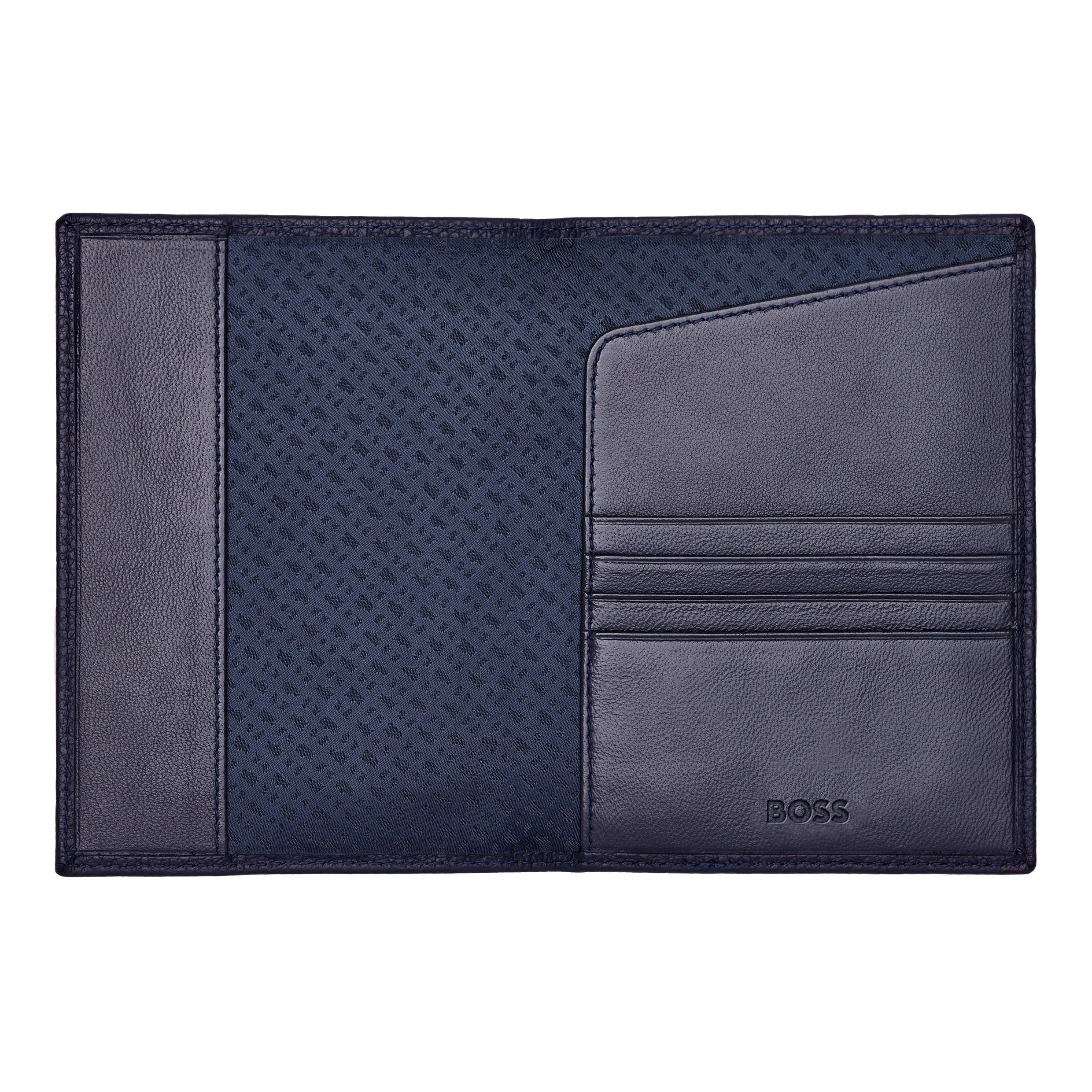 HUGO BOSS HLP416N-Passport holder Classic Grained Navy