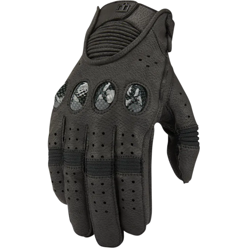 Icon Outdrive Mens Motorcycle Short Synt. Leather Glove - Black