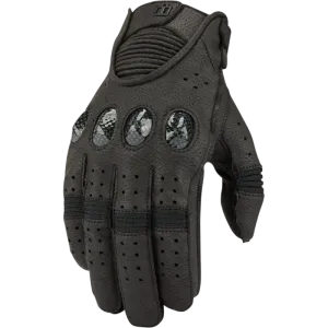 Icon Outdrive Mens Motorcycle Short Synt. Leather Glove - Black