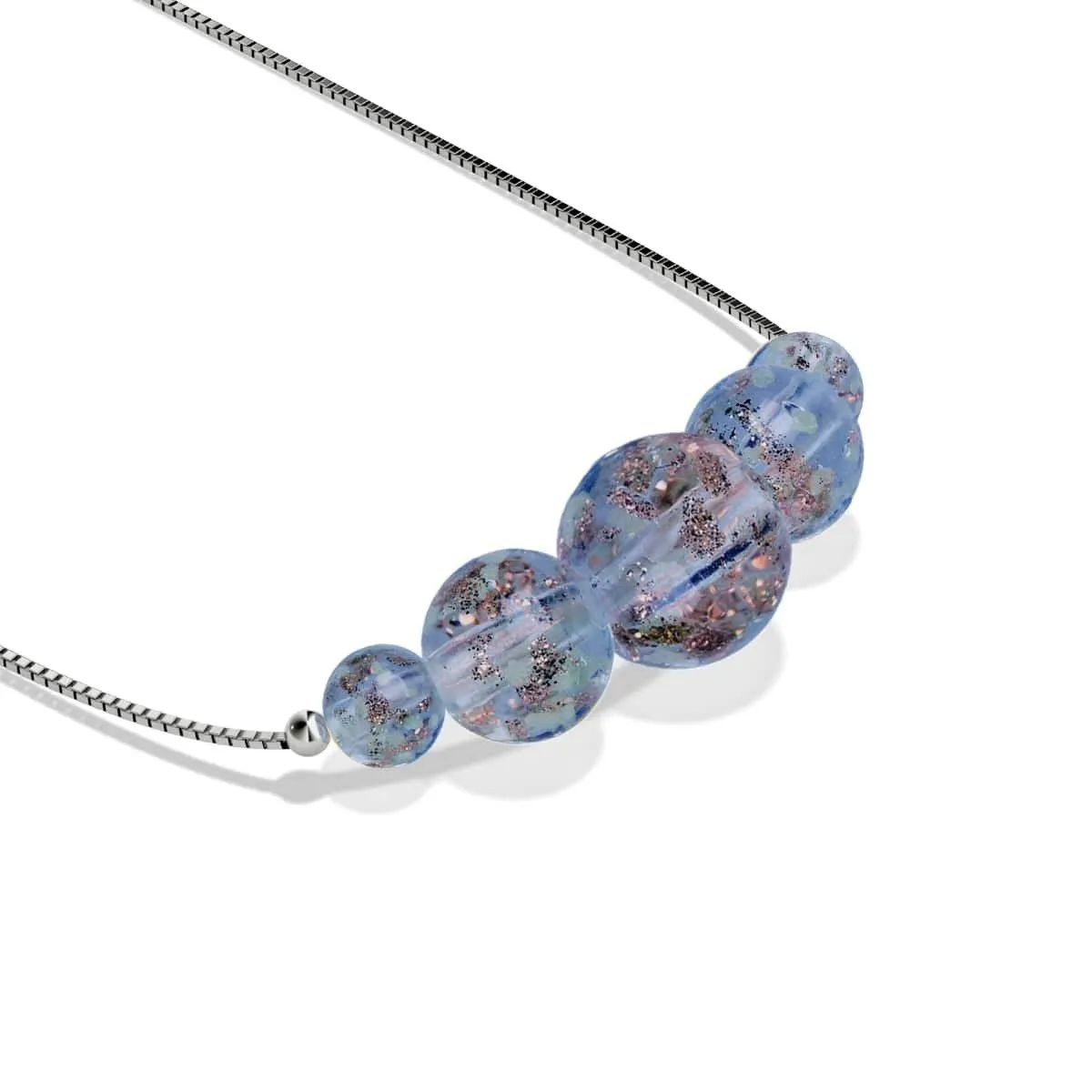 Indigo | .925 Sterling Silver | Firefly Glass Infinity Clasp Necklace
