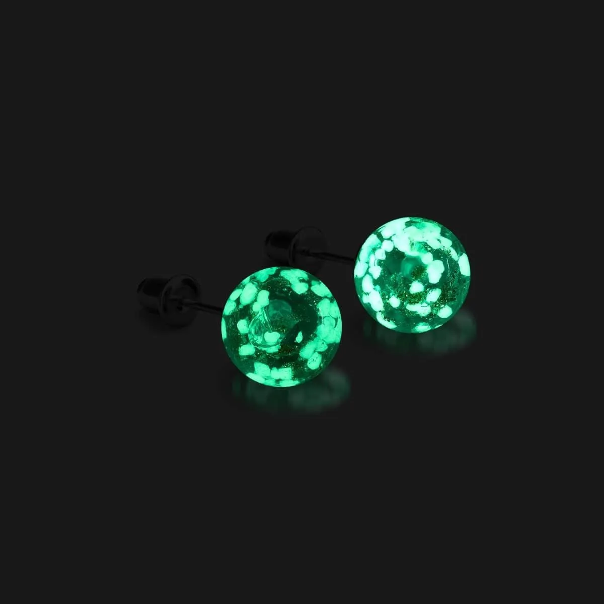 Indigo | .925 Sterling Silver | Firefly Glass Stud Earrings