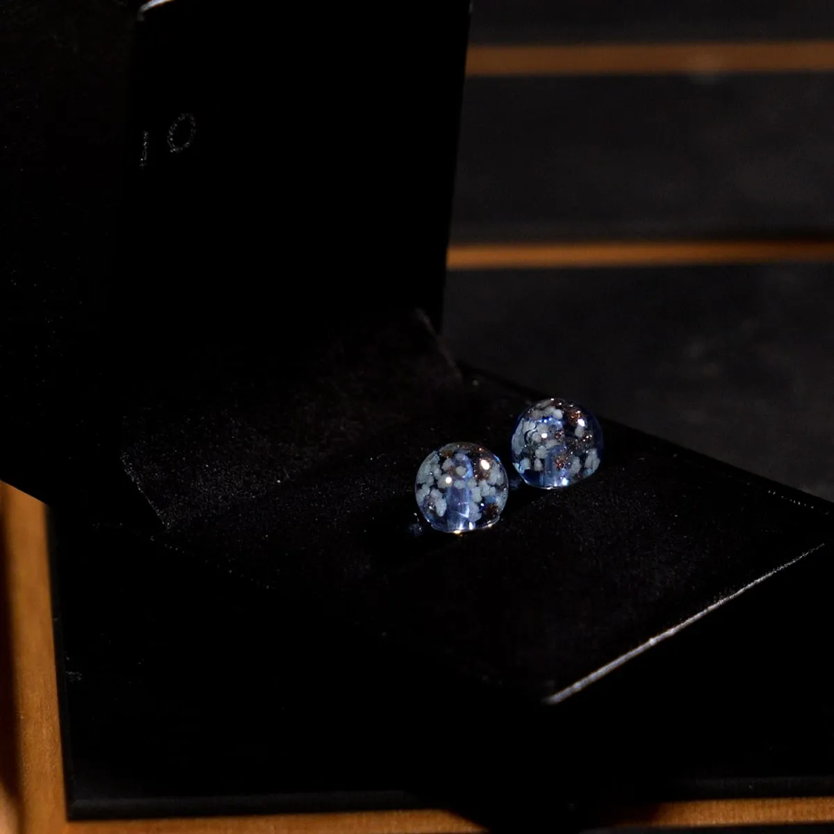 Indigo | .925 Sterling Silver | Firefly Glass Stud Earrings