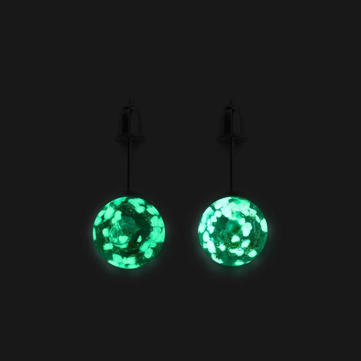 Indigo | .925 Sterling Silver | Firefly Glass Stud Earrings