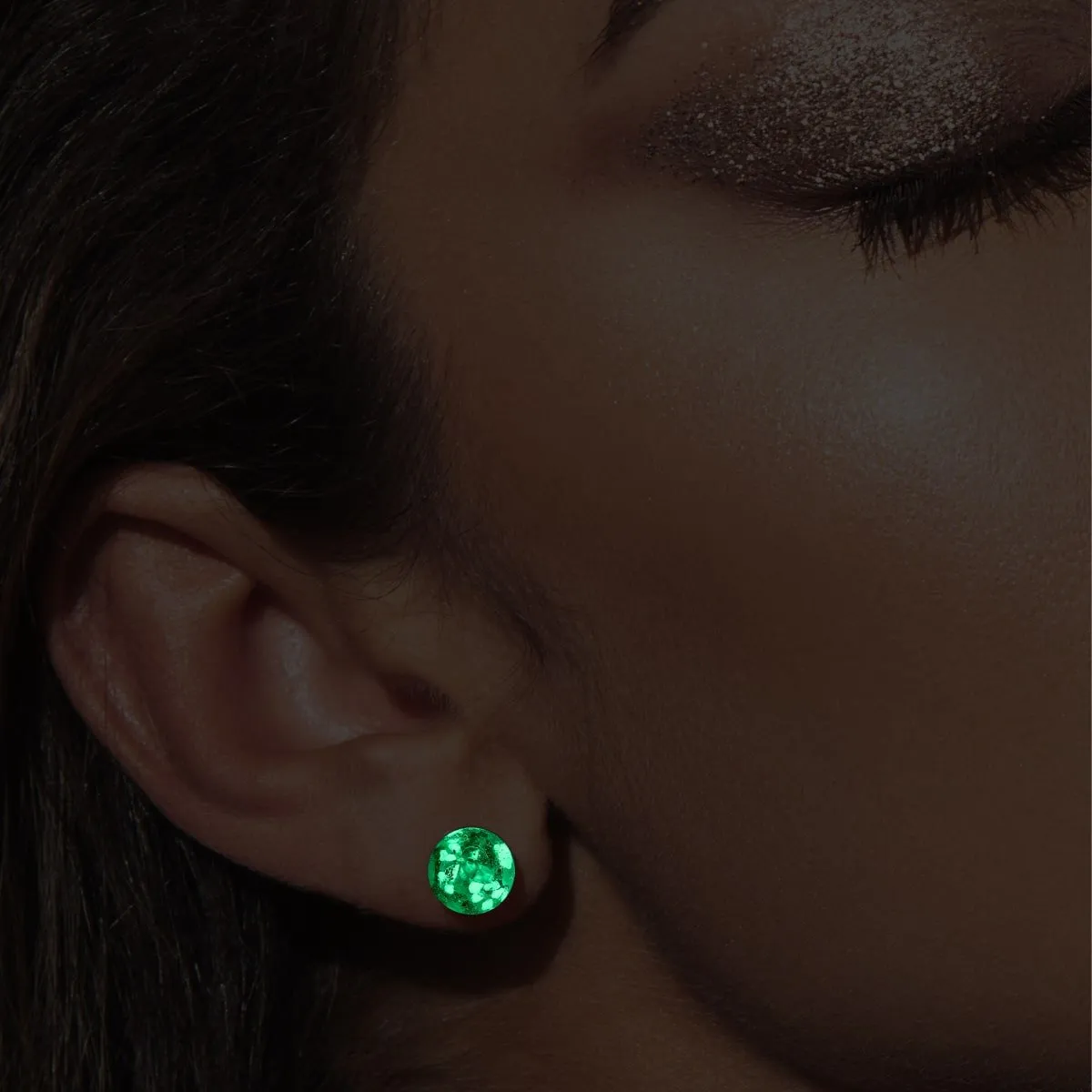 Indigo | .925 Sterling Silver | Firefly Glass Stud Earrings