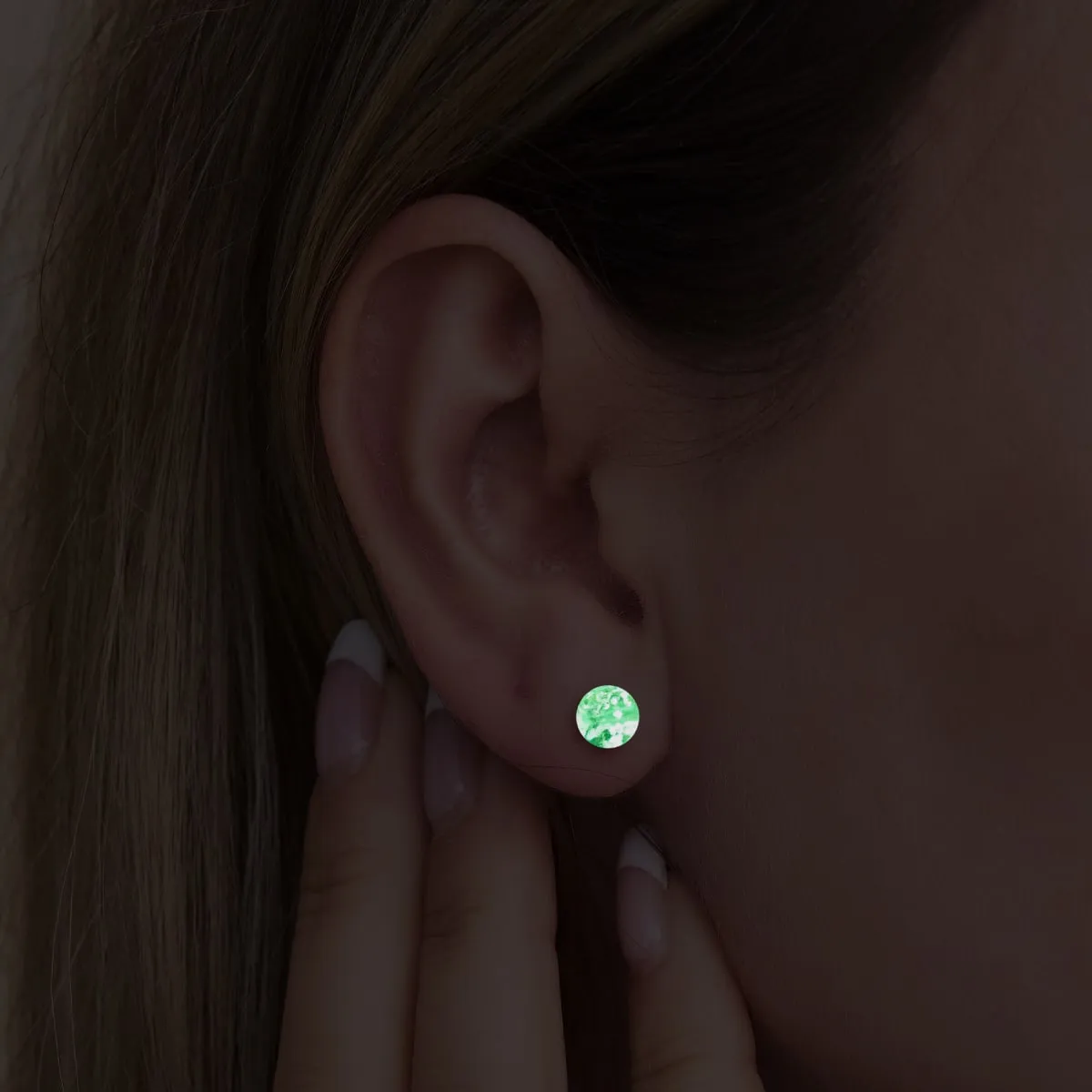 Indigo | .925 Sterling Silver | Mini Firefly Glass Stud Earrings