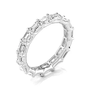 Jewelmore East-West Emerald Cut Lab Grown Diamond Eternity Band | 14K Gold, Stone Size-0.25 | E-F Color, VS-SI Clarity | 30 Day Free Return
