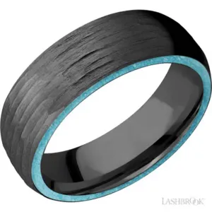 Lashbrook 7MM Treebark Texture Wedding Band in Zironium