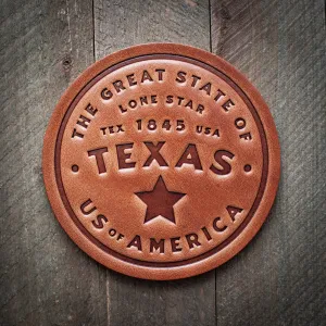 Leather Coaster: Texas