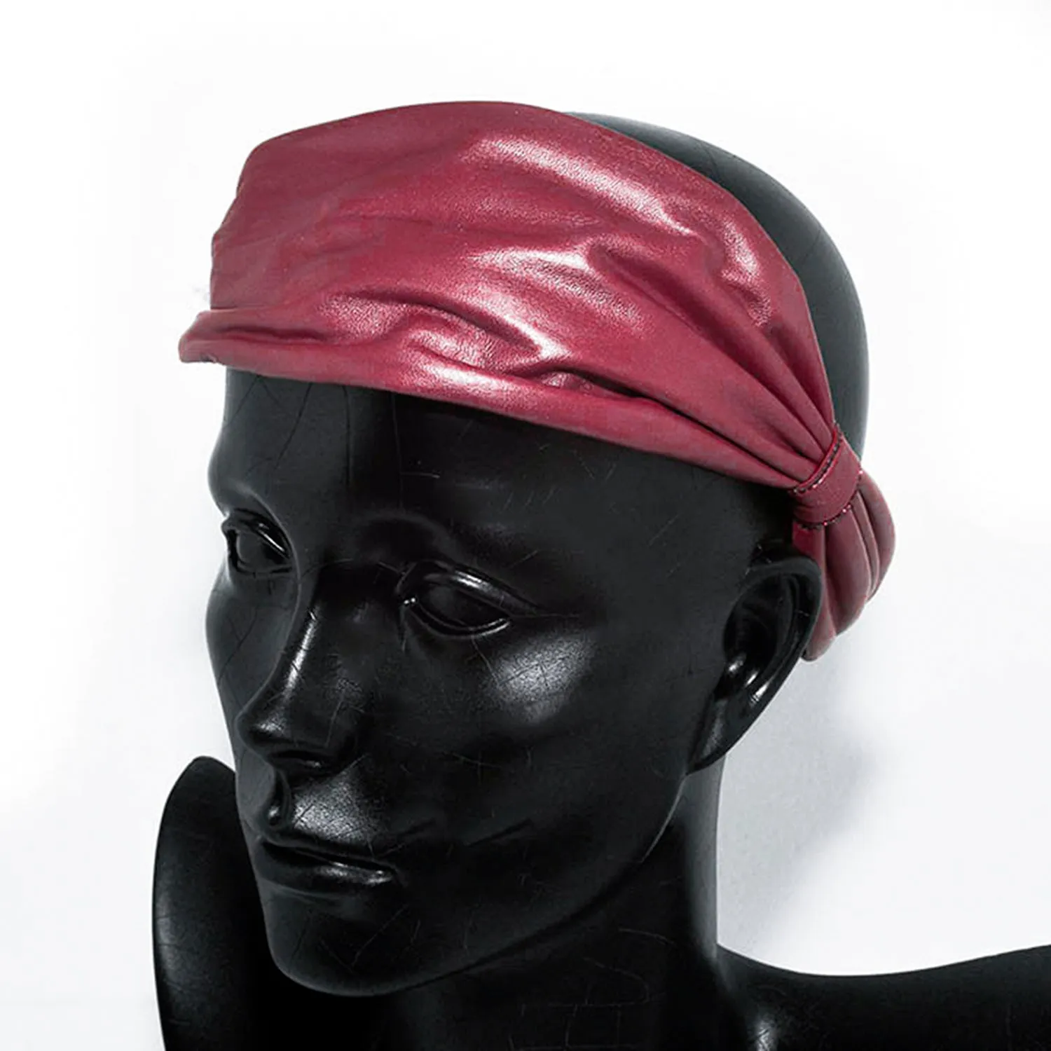 Leather Lambskin Red Turban Headband