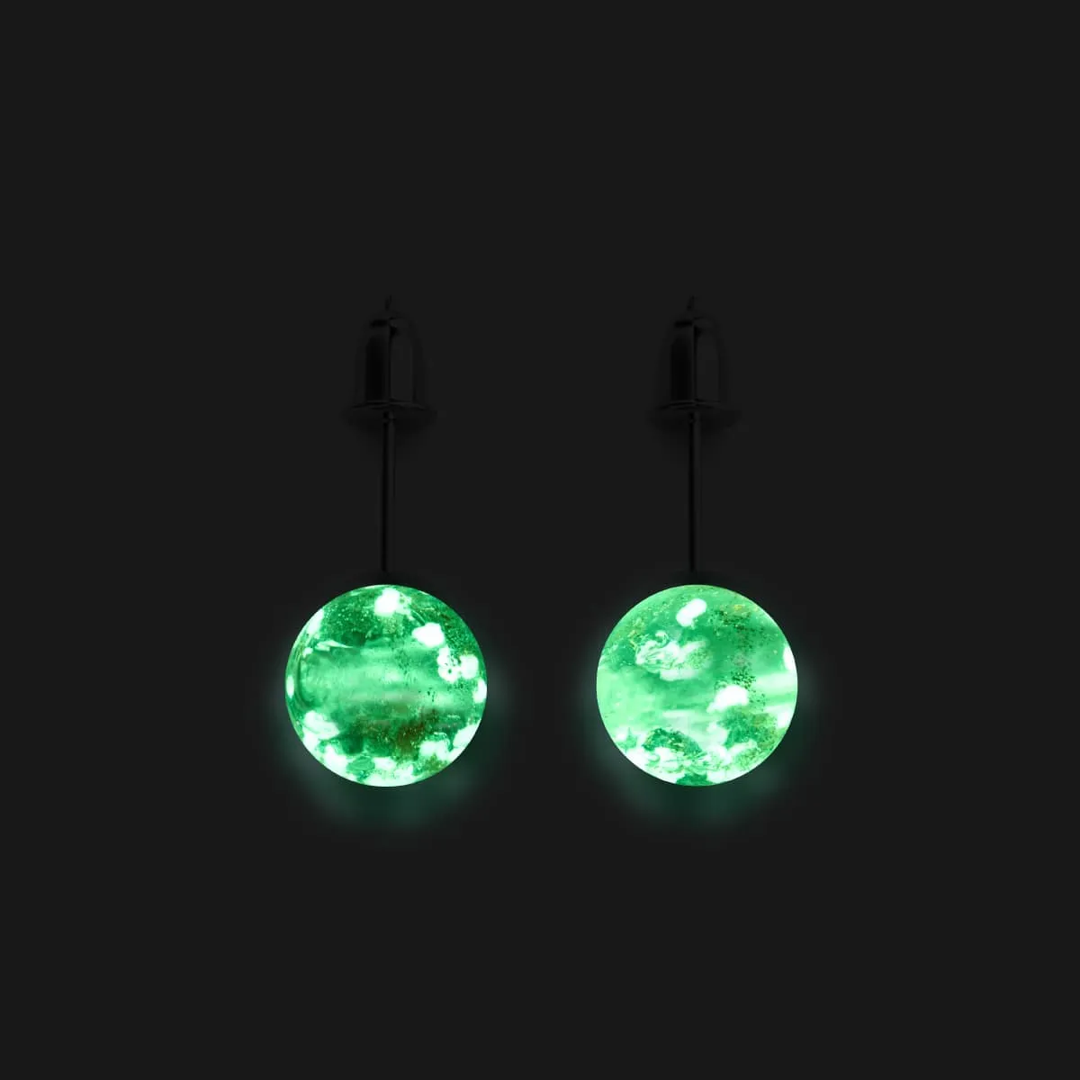 Lilac | .925 Sterling Silver | Firefly Glass Stud Earrings