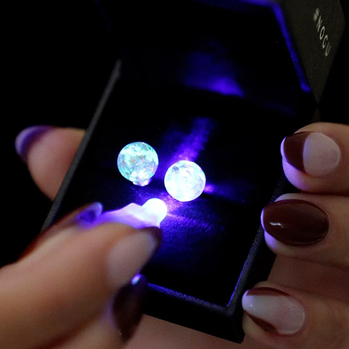 Lilac | .925 Sterling Silver | Firefly Glass Stud Earrings