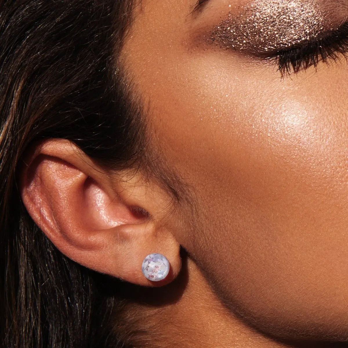 Lilac | .925 Sterling Silver | Firefly Glass Stud Earrings