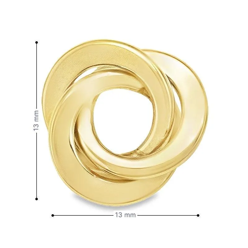 Love Knot Stud Earrings in 14K Yellow Solid Gold