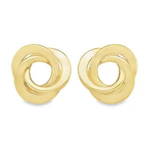 Love Knot Stud Earrings in 14K Yellow Solid Gold