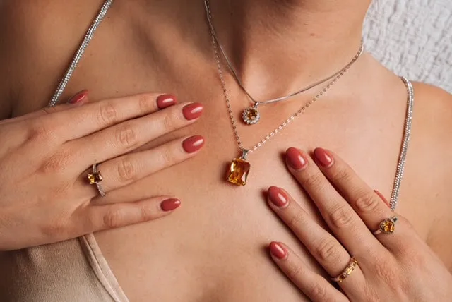 Made Citrine pendant Necklace