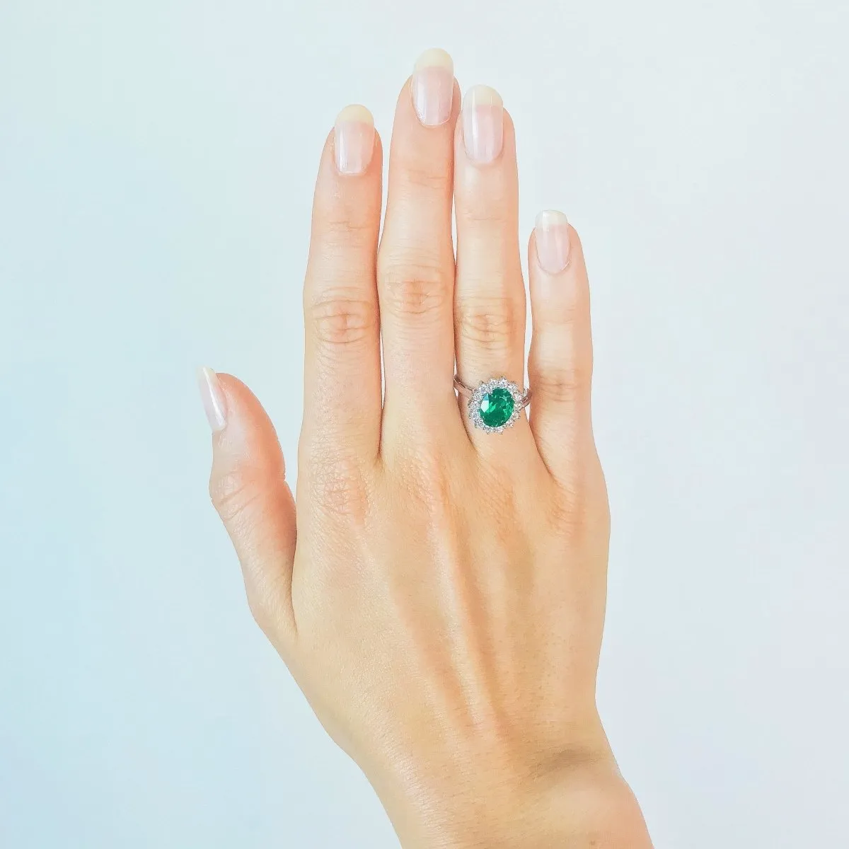 Made Emerald Engagement Ring