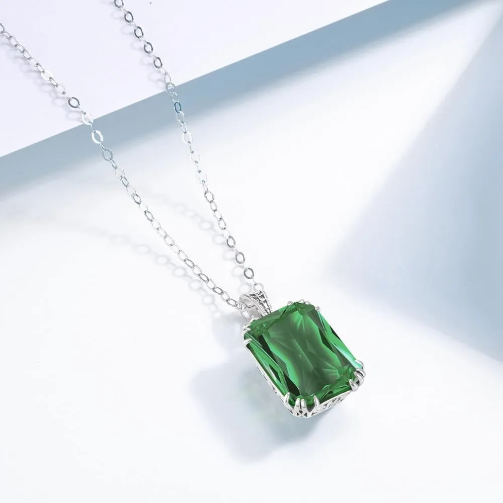 Made Emerald pendant Necklace