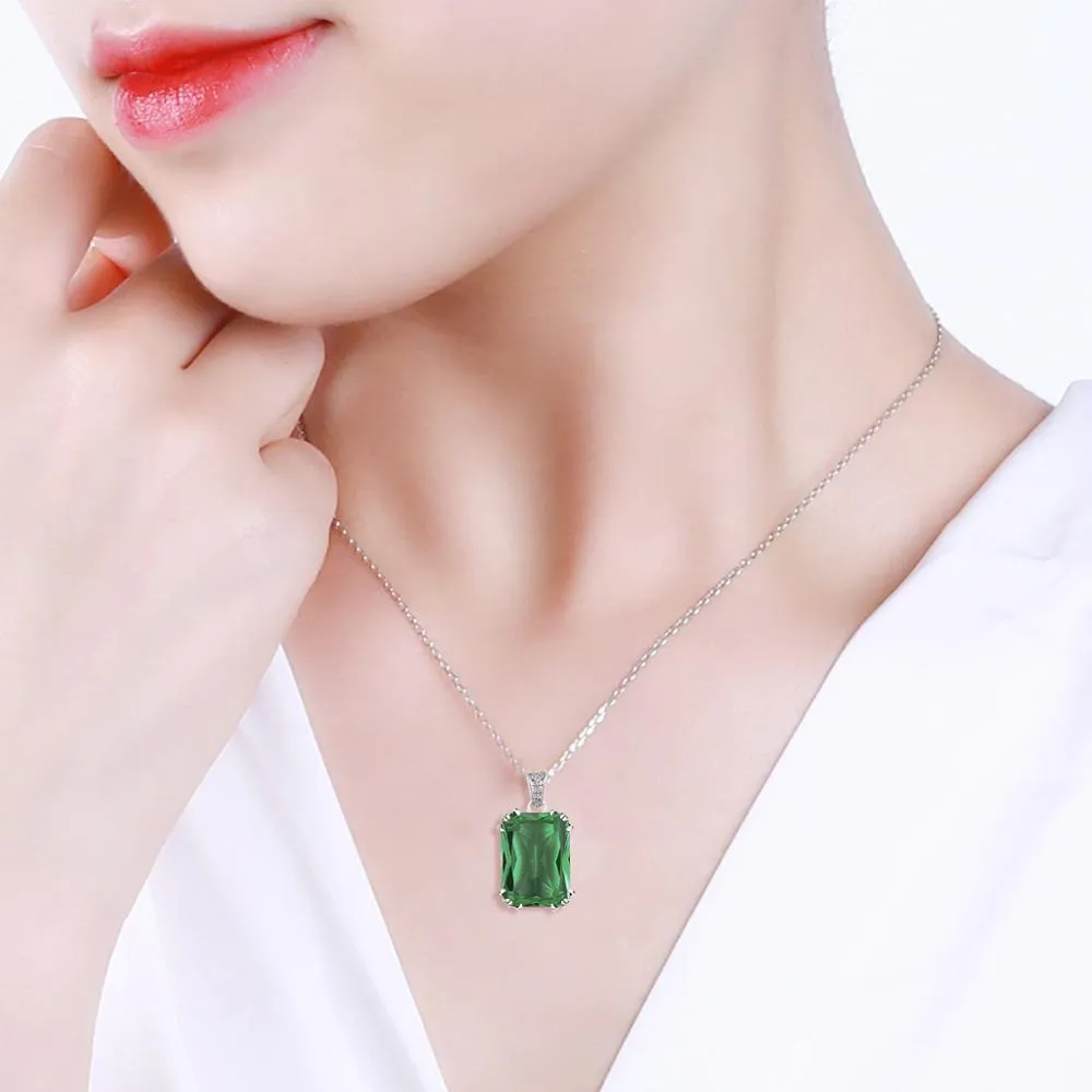 Made Emerald pendant Necklace
