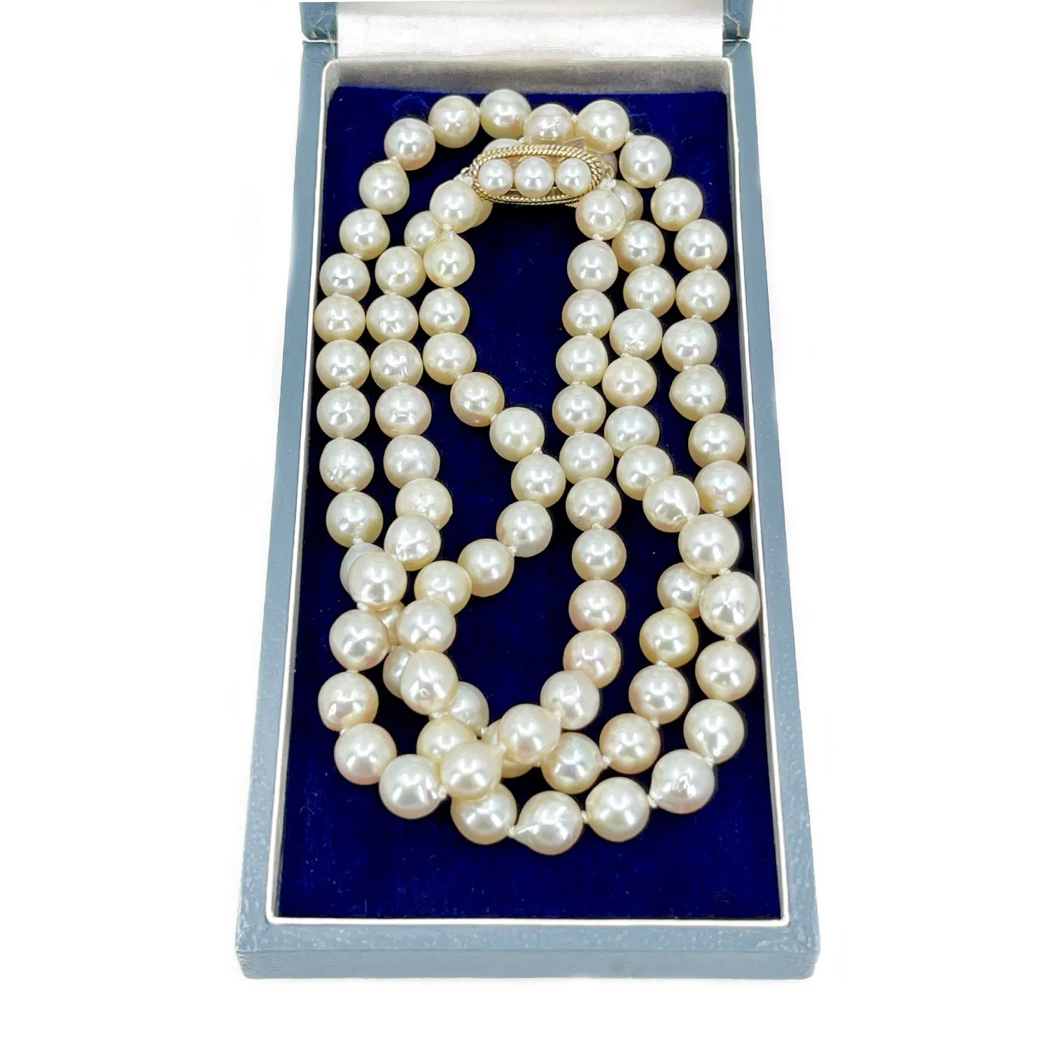 Matsumoto Baroque Japanese Cultured Akoya Pearl Vintage Opera Strand - 14K Yellow Gold 32 Inch