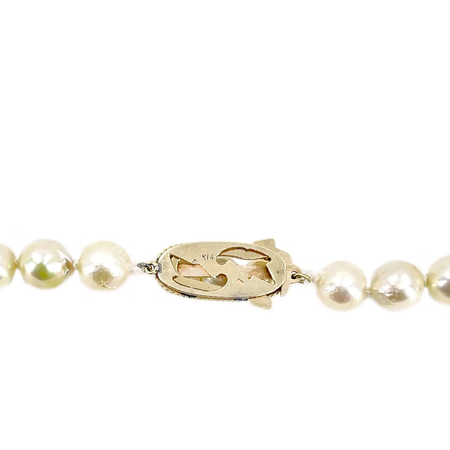 Matsumoto Baroque Japanese Cultured Akoya Pearl Vintage Opera Strand - 14K Yellow Gold 32 Inch