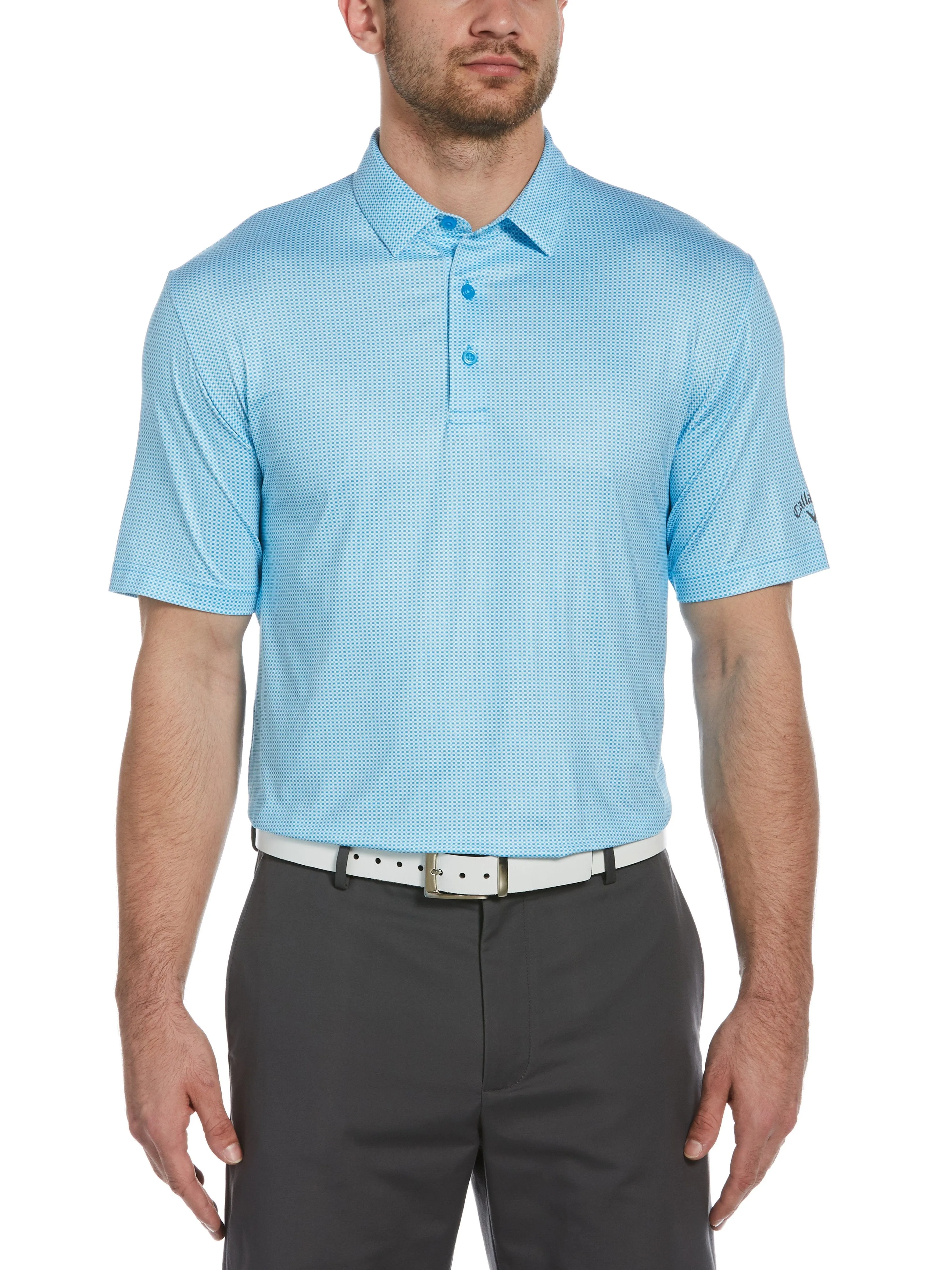 Mens Printed Gingham Polo