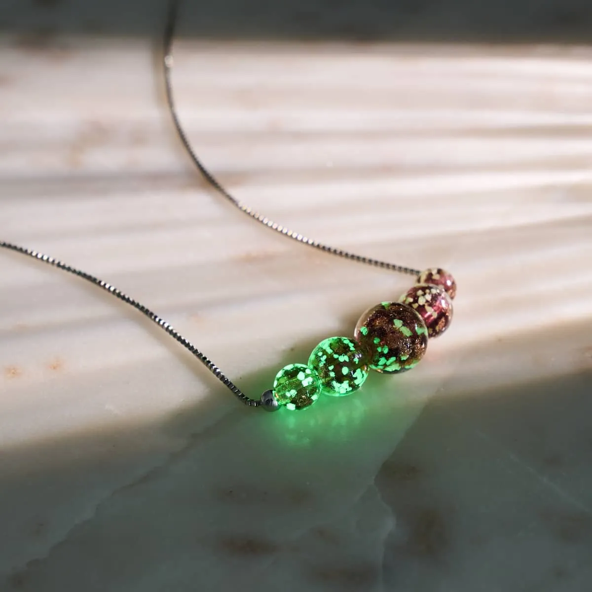 Merlot | .925 Sterling Silver | Firefly Glass Infinity Clasp Necklace