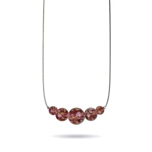 Merlot | .925 Sterling Silver | Firefly Glass Infinity Clasp Necklace