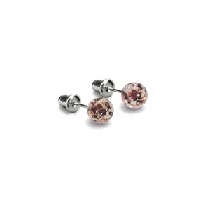 Merlot | .925 Sterling Silver | Mini Firefly Glass Stud Earrings