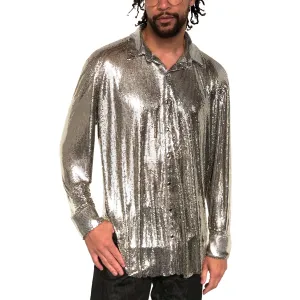 Metal Mesh Collared Shirt