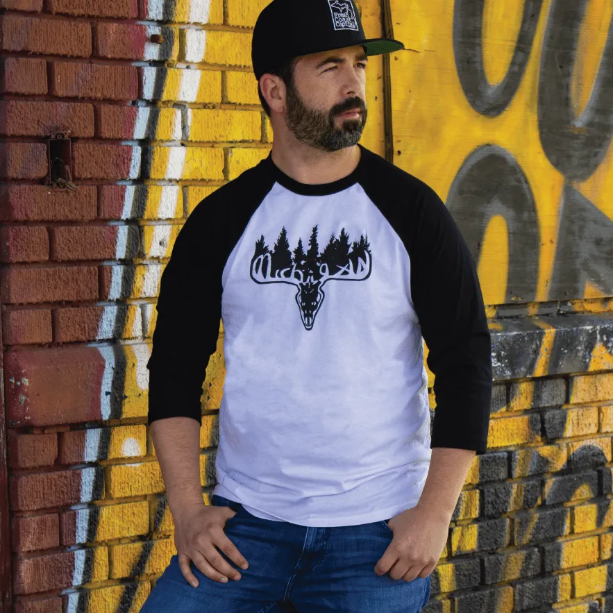Michigan Buck 3/4 Baseball Tee