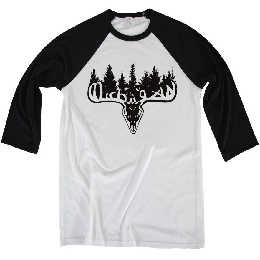 Michigan Buck 3/4 Baseball Tee