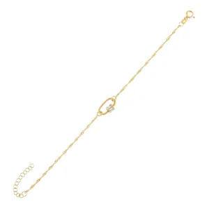 Mini Baguette Rope Toggle Singapore Bracelet